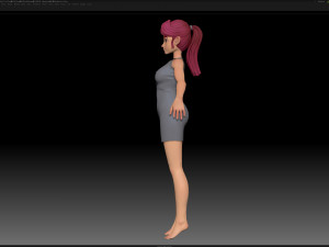 zbrush stylized character girl base mesh - amy girl style 12 Modelo 3D