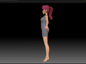 zbrush stylized character girl base mesh - amy girl style 12 3D Model