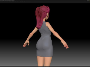 zbrush stylized character girl base mesh - amy girl style 12 Modelo 3D