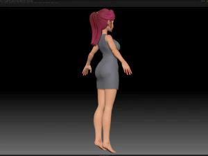 zbrush stylized character girl base mesh - amy girl style 12 3D Model