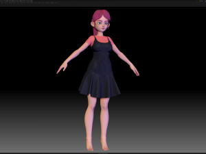 zbrush stylized character girl base mesh - amy girl style 14 Modello 3D