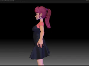 zbrush stylized character girl base mesh - amy girl style 14 3D Model
