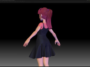 zbrush stylized character girl base mesh - amy girl style 14 Modello 3D