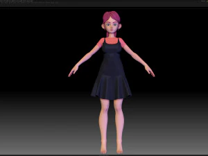 zbrush 风格化角色女孩基础网格 - 艾米女孩风格 14 3D 模型