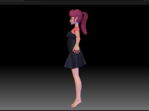zbrush stylized character girl base mesh - amy girl style 14 Modello 3D