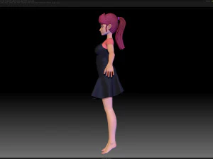 zbrush stylized character girl base mesh - amy girl style 14 3D Model