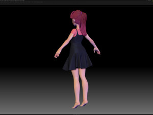 zbrush stylized character girl base mesh - amy girl style 14 Modello 3D