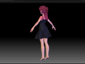 zbrush stylized character girl base mesh - amy girl style 14 3D Model