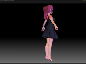 zbrush stylized character girl base mesh - amy girl style 14 Modello 3D