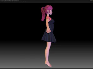 zbrush stylized character girl base mesh - amy girl style 14 3D Model