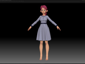 zbrush stylized character girl base mesh - amy girl style 15 3Dモデル