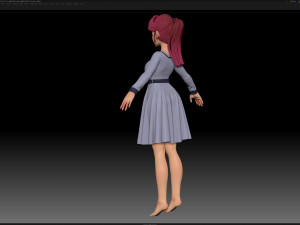 zbrush stylized character girl base mesh - amy girl style 15 3Dモデル