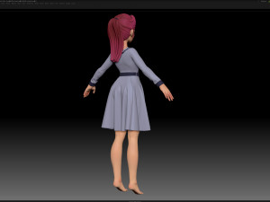 zbrush stylized character girl base mesh - amy girl style 15 3Dモデル