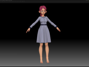 zbrush stylized character girl base mesh - amy girl style 15 3Dモデル