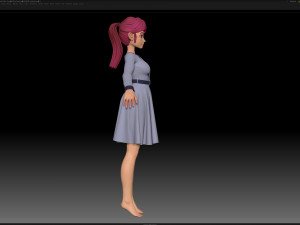 zbrush stylized character girl base mesh - amy girl style 15 3Dモデル