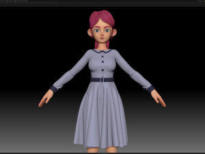 zbrush stylized character girl base mesh - amy girl style 15 3Dモデル