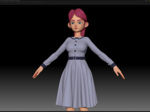 zbrush stylized character girl base mesh - amy girl style 15 3Dモデル