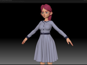 zbrush stylized character girl base mesh - amy girl style 15 3Dモデル
