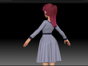 zbrush stylized character girl base mesh - amy girl style 15 3Dモデル