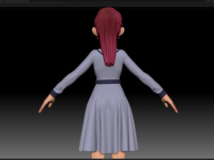zbrush stylized character girl base mesh - amy girl style 15 3Dモデル