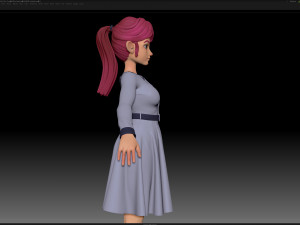 zbrush stylized character girl base mesh - amy girl style 15 3Dモデル