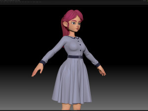 zbrush stylized character girl base mesh - amy girl style 15 3Dモデル
