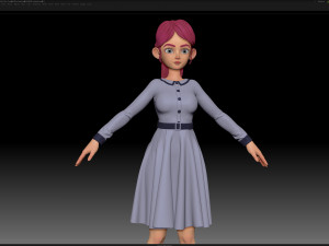 zbrush stylized character girl base mesh - amy girl style 15 3Dモデル