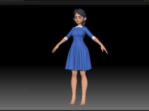 zbrush stylized character girl base mesh - amy girl style 16 3D-Modell