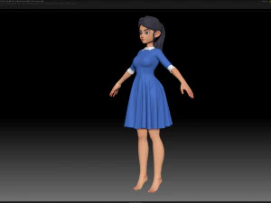 zbrush 风格化角色女孩基础网格 - 艾米女孩风格 16 3D 模型