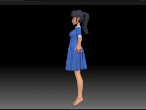 zbrush 风格化角色女孩基础网格 - 艾米女孩风格 16 3D 模型
