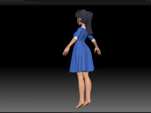 zbrush 风格化角色女孩基础网格 - 艾米女孩风格 16 3D 模型
