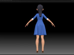 zbrush 风格化角色女孩基础网格 - 艾米女孩风格 16 3D 模型