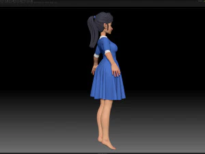 zbrush 风格化角色女孩基础网格 - 艾米女孩风格 16 3D 模型