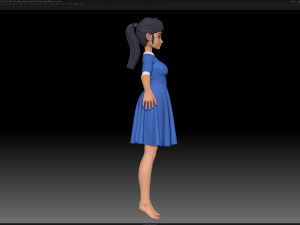 zbrush stylized character girl base mesh - amy girl style 16 3D-Modell