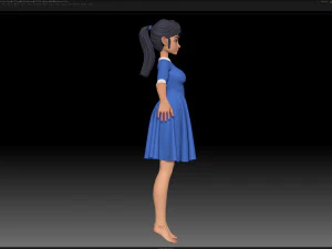 zbrush 风格化角色女孩基础网格 - 艾米女孩风格 16 3D 模型