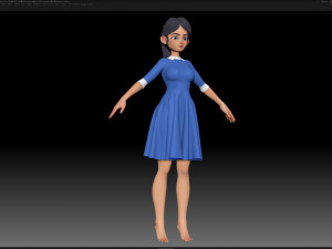 zbrush stylized character girl base mesh - amy girl style 16 3D-Modell