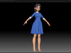 zbrush 风格化角色女孩基础网格 - 艾米女孩风格 16 3D 模型