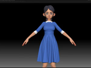 zbrush 风格化角色女孩基础网格 - 艾米女孩风格 16 3D 模型