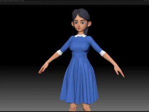 zbrush 风格化角色女孩基础网格 - 艾米女孩风格 16 3D 模型