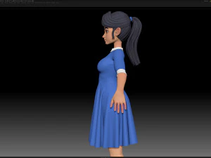 zbrush 风格化角色女孩基础网格 - 艾米女孩风格 16 3D 模型