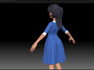 zbrush stylized character girl base mesh - amy girl style 16 3D-Modell