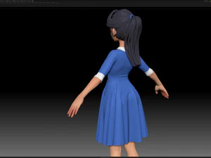 zbrush 风格化角色女孩基础网格 - 艾米女孩风格 16 3D 模型