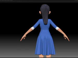 zbrush 风格化角色女孩基础网格 - 艾米女孩风格 16 3D 模型