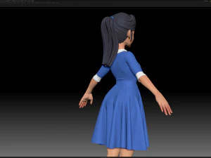 zbrush 风格化角色女孩基础网格 - 艾米女孩风格 16 3D 模型