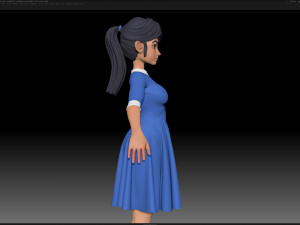zbrush stylized character girl base mesh - amy girl style 16 3D-Modell