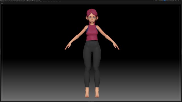 zbrush stylized character girl base mesh - amy girl style 17 3D मॉडल .c4d .max .obj .3ds .fbx .stl .blend 