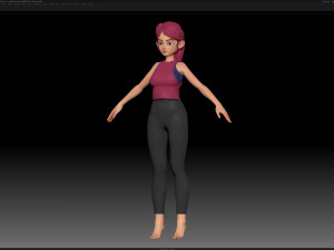 zbrush stylized character girl base mesh - amy girl style 17 3D मॉडल