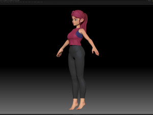 zbrush stylized character girl base mesh - amy girl style 17 3D मॉडल