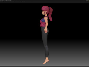 zbrush stylized character girl base mesh - amy girl style 17 3D मॉडल