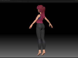 zbrush stylized character girl base mesh - amy girl style 17 3D मॉडल